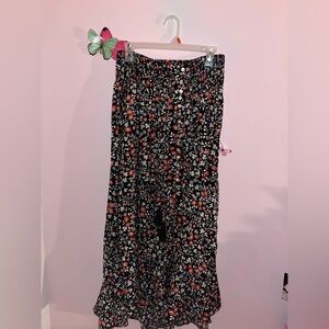 Rachel Zoe Black and Red Floral Maxi Skirt